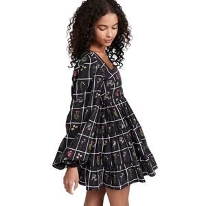 Agua by Agua Bendita Avena Domingo Bouquet Grid Floral Ruffle Dress